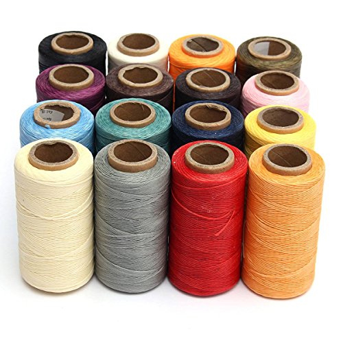 KING DO WAY Naehgarn 260M leder naehen gewachst faden 1mm Naehfaden fuer meissel schuhe gepaeck setzen Beige 260m - 5