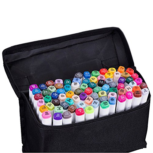 80 Farbige Stift Fettige Mark Farben Marker Set,Twin Tip Textmarker Graffiti Pens für Studenten Manga Kunstler Sketch Marker Stifte Set Mit (80 Stück) - 7