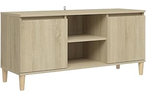 vidaXL Mobile TV con Gambe in Legno Rovere Sonoma 103,5x30x50 cm