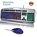 Produktbild FLAGPOWER Gaming Tastatur und Maus Set Deutsch Layout, QWERTZ Beleuchtete Tastaturen mit Maus 105 Tasten PC Tastatur mit LED Hintergrundbeleuchtung USB Tastature für PC Laptop Computer MEHRWEG