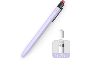 TRONWIN iPencil Case for Apple Pencil 1st Generation Sleeve Silicone Protective Cover Perfect Grip Skin Classic Design with Sturdy Clip Compatible with Apple Pencil 1st Generation (Lavender Purple)