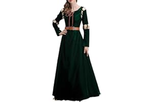 GRACEART Women's Brave Princess Gown Merida Cosplay Dress Halloween Renaissance Medieval Court Costume