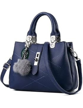 EssVita Frauen PU Leder Handtaschen Beuteltote Büro Lady Schultertaschen Handtasche für Damen
