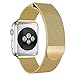 Produktbild Weekendy Milanese Edelstahl Magnetic Watch Band Ersatz einstellbar Handschlaufe für Apple Watch Series 3 42MM ( Farbe : Gold )