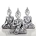 Produktbild DEKORATIVES BUDDHA FIGUREN SET "PRAJNA" | antik-silber, 14x9x6 cm, Kunststein | Mudra-Gesten, 3 tlg