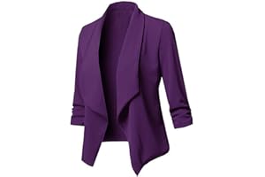 ZEELIY Veste de Tailleur Femme Chic Couleur Unie Blazer Cintré Casual Grande Taille Manteau Asymétrique Élégant à Manches Longues Blazers Costume de Slim Fit