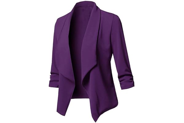 Kort kavaj dam elegant – dam kavaj sportig blazer övergångsjacka dam vår kort revers krage jackor cardigans kostym öppen front koftor ärmar casual cropped blazer jacka