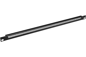 Adam Hall - Pannello di ventilazione a U da 19 pollici, 0,5 U, foro rotondo, nero