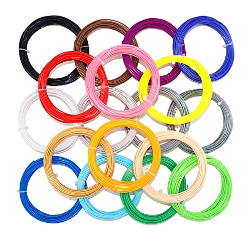 Suptikes 180 Laufmeter Filament für 3D Druckstifte- 1.75mm PLA (Polymilchsäure) Material von 18 Unique Farben 33 feetEach Farbe - 2