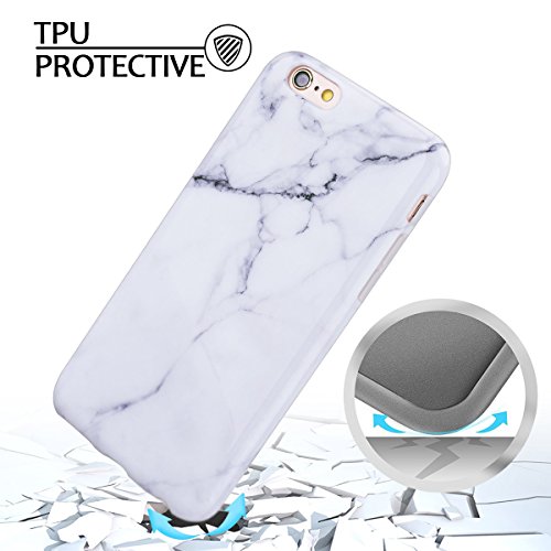 Funda iPhone 6 6s  E-Lush M  rmol Suave Silicona TPU Carcasa Ultra Delgado Flexible Gel Parachoques Goma Mate Opaco Case Cover iPhone 6 Bumper iPhone 6s Caja Amortigua Golpes Protectiva Caso para iPhone 6 6s  4 7 Pulgadas  Smartphone Anti-Rasgu  o y Resistente Tapa - Gris con Blanco