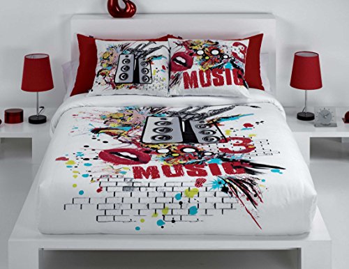 El Tintorer Juego de Funda Nórdica Music 3 Piezas (Cama 90 cm, Único)