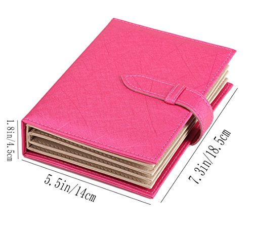 iSuperb® Ohrringe Schmuckschatulle Ohrringhalter PU Leder Schmuckkasten Kasten Ohrringe Aufbewahrung Ohrringständer Schmuckständer Weihnachtsgeschenk Geburtstagsgeschenk für Mädchen Frauen Damen 18.5 x 14 x 4.5cm (Rose) - 4