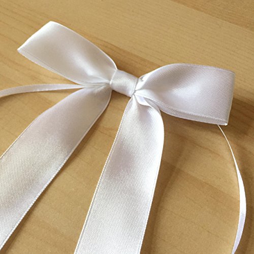 25x hochwertige Antennenschleifen aus weißem Satin | Hochzeit, Hochzeitsdeko, Hochzeitsschleifen, Satin Schleifen, Autoschmuck, Autoschleifen, Autodeko, Autokorso, Zeremonie, Kommunion - 3
