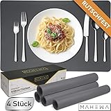 BESTÄNDIGKEIT FÜR INNEN UND AUSSEN: Perfekt geeignet für Ihren Tisch im Esszimmer, Balkon, Terrasse oder Garten! Unsere Tischmatten sind Wasser- und Hitze-fest und bleiben durch ihr Gewicht von 250g bei Wind und Wetter fest auf Ihrem Tisch.