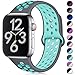Produktbild Hamile Kompatibel für Apple Watch Armband 38mm 40mmDual Farbe Weiches Silikon Atmungsaktiv Sportarmband für Apple Watch Series 4 Series 3 Series 2 Series 1, M/L Grau/Teal