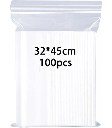 Sacs En Plastique Transparents Refermables, Sac Fermeture à Glissière Lock Réutilisable Solide, Épaississement Et Durable, S'Applique Au Rangement De La Papeterie De Bureau 22x32cm 100 Pcs