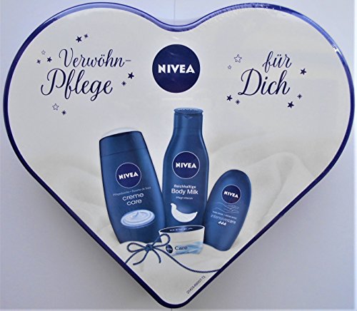 Preisvergleich Produktbild NIVEA - Verwöhn-Pflege für Dich - Geschenk-Set in Herzdose 4-teilig