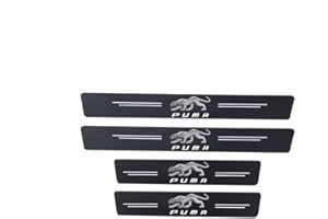 GÉNERIC 4 Stück Auto Kohlefaser Einstiegsleisten Türschweller für Ford Puma Trittschutz Einstiegsleisten Zubehör