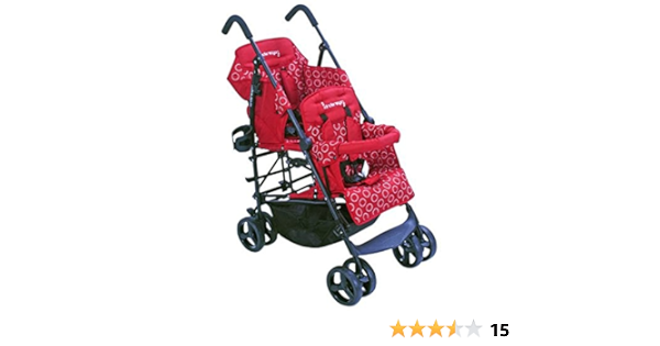 kinderwagon double stroller red