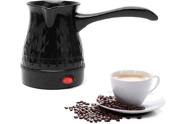 LOMUG Elektrisk turkisk kaffemaskin 500 ml elektrisk kaffekanna | Turkisk kaffekanna, espressobryggare med handtag, turkisk mockakanna, kaffekokare för hem, kontor, resor, camping