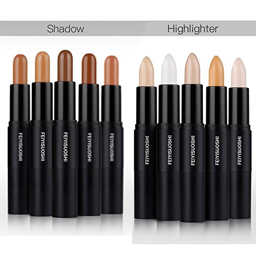 2 in1 Double Ended Make-up Concealer Coverstick Highlight & Contour Stick Gesicht Kontur Highlighting Correctors Cover Up Stick Kaschiert alle Flecken von Haut Molie - 7