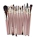 Feng Eye Shadow Foundation Eyebrow Lip Brush,15 pcs/Sets Makeup Brushes Tool (Gold)