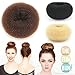 CareforYou® 3 Pieces Hair Chignon Donut Bun Maker (1 Large,1 Medium,1 Small) (Brown)