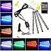 Produktbild Eulan Footwell 12V Car Interior Lights, Car Strip Light, Footwell Lights, 4pcs 48 LED Multicolor Music Car Mood Lights Atmosphere Neon Lights Kit with Sound Active and Wireless Remote Control