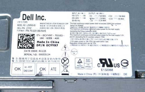 Genuine Dell 250W Watt CYY97 7GC81 L250NS-00 Power Supply Unit PSU For Inspiron 530s 620s Vostro 200s 220s Optiplex 390 790 990 Desktop DT Systems Compatible Part Numbers CYY97 7GC81 6MVJH YJ1JT 3MV8H Compatible Model Numbers L250NS-00 D250ED-00 H250AD-00