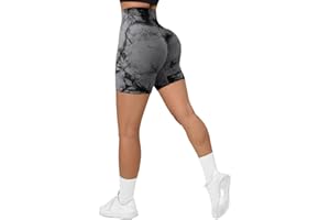 TAYOEA Short Cyclisme Sport pour Femme Collants Course Leggings Taille Haute Gym Fitness Yoga Collants Shorts Push Up Booty Butt Scrunch Opaque sans Couture