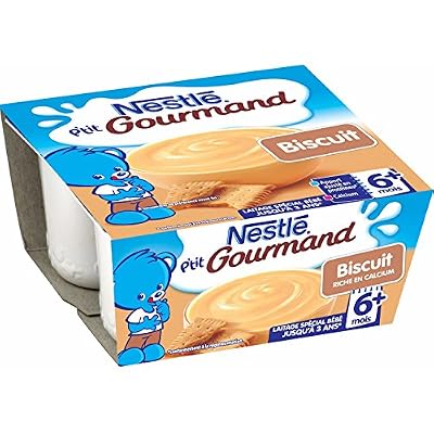 Nestlé Bébé P'tit Gourmand Biscuit - Laitage dès 6 Mois - 4 x 100g - Lot de 6