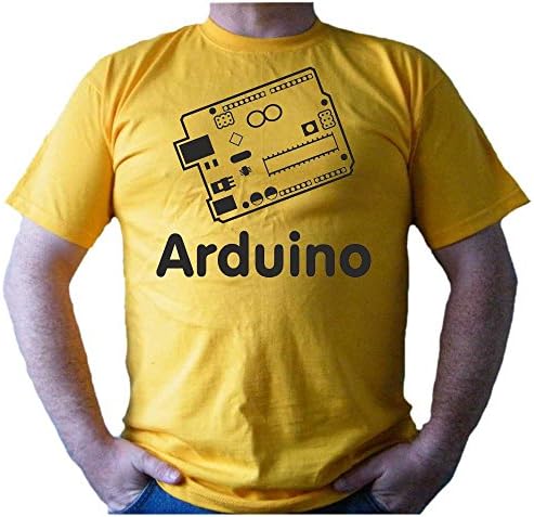 Arduino T-shirt - Uno, Leonardo, Mega, Electronics Geek, Micro Controller, C++, (Unisex-Yellow-L)