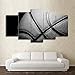 Produktbild Moderne Wand Kunst Rahmen Leinwand Poster HD Drucken 5 Stück schwarz Grau Basketball Malerei Modulare abstrakte Bilder Home Decor, 30 x 50 30 x 70 30 x 80 cm, Rahmen