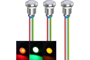 Gebildet Dreifarbige (Grün & Rot & Gelb) 12mm (1/2 Zoll) Energiespar-Kontrollleuchte,12mm 3-farbige LED-Leuchte 12V/24V/20mA Schalttafeleinbauleuchte(3er-Pack)