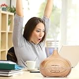 Aroma Diffuser Holz, marsboy 300ml LED Aroma Diffuser, Holzmaserung Luftbefeuchter mit 7 Farbwechsler Duftlampe, Oil Düfte Humidifier für Wohnzimmer,Kinderzimmer etc. - 6