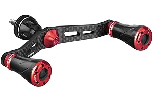 Gomexus Manivela de Carrete para Shimano Shimano Twin Power, Stradic FK FJ FL, Stradic CI4+, Daiwa Emeraldas LT, Certate CNC Manivela Doble Spinning Carbón 98mm, Adecuado para Eging y RockFishing