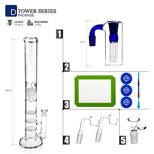 REANICE Direkt Glas Bongs Rohre Großen Drei Höhe 44cm Schichten Oneycomb Reifen Kaffeemaschine Vogelkäfig Bubbler Hookahs Wasserleitungen Bohrinseln Bong Glas Glass Bongs Pipe Recycler - 2