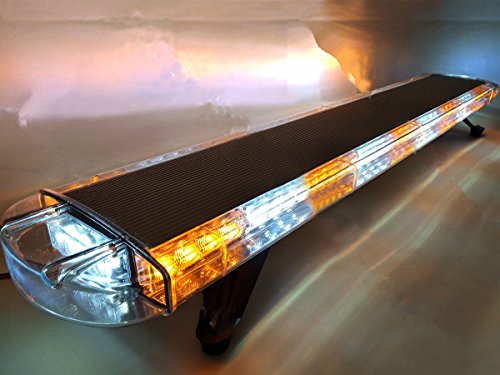 Nirnanada 96 LED 51" Amber/Blanco barra de luz de emergencia Beacon Warn Tow Truck Respuesta Strobe