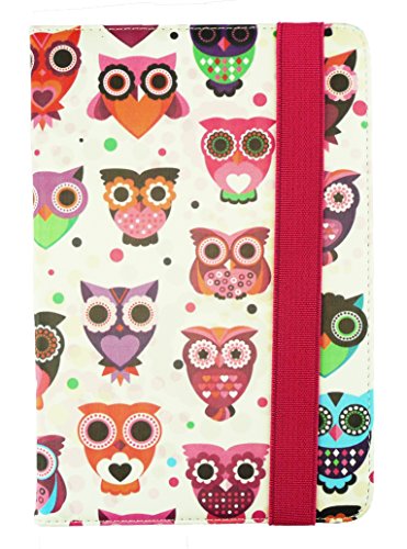 Emartbuy® Dragon Touch Y88X 7 Zoll Tablet PC Quad Core Universalbereich Multi-ColouRot Owls Multi Winkel Folio Executive Case Cover Wallet Hülle Schutzhülle mit Kartensteckplätze + Hot Rosa Eingabestift - 3