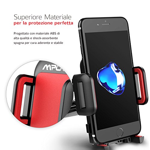Mpow Porta Cellulare Universale da Auto per CD Slot con un Semplice Pressione, Supporto Cellulare Rotazione di 360 gradi per iPhone 7 / 7 plus / 6 / 6plus / 5S / 5 / 4S / 4, Samsung Galaxy S5 / S4, Samsung Galaxy Note 4/3/2, HTC One, Nexus 4, Lg Nexus 4, Nokia Lumia 920, Plus One, GPS, Radio FM, Lettori MP3, ed altri Smartphone - Roso