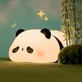 Coverzone Uyuşuk Yumuşak Silikon Panda Mini Gece Lambası Dekoratif Işık Derecesi Ayarlanabilir Yatak Odası Lambası Kitap Okum