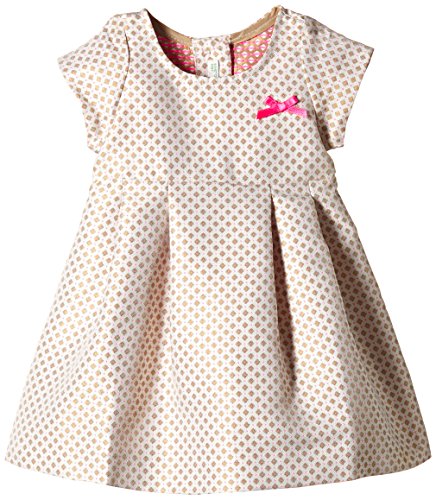 United Colors of Benetton Baby-Girls Diamond Print Dress, Off-White (Cream), 0-3 Months (Manufacturer Size:1-3 Months)
