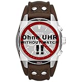 Fossil Uhrband Wechselarmband LB-CH2891 Original Ersatzband CH 2891 Uhrenarmband Leder 22 mm Braun