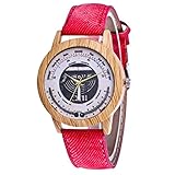 IG Invictus Damen Mode Casual Lederstrap Analog Quarz Runde Uhr T374 N Quarzuhr Rote Quarz Uhr