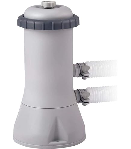 Intex 28638 – Krystal Clear Kartuschenfilterpumpe, Wasserdurchfluss 3785 l/h, Systemdurchfluss 2687 l/h, für 457 cm Easy Set Pools, 427–457 cm Rahmen, 488 x 244 cm rechteckig, Kunststoff, Grau