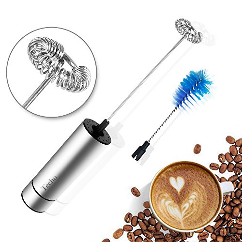 Techo Elektrischer Milchaufschäumer, portabel, für Kaffee, Edelstahl … (milk frother only) - 2