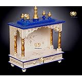 Kamdhenu art and craft Wooden Home Temple Mandap with Rajasthani Hand Painting Work (Multicolour, Standard Size)