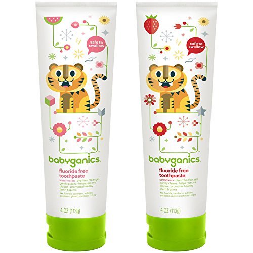 BabyGanics Fluoride Free Toothpaste 4 oz, Twin Pack - Watermelon & Strawberry