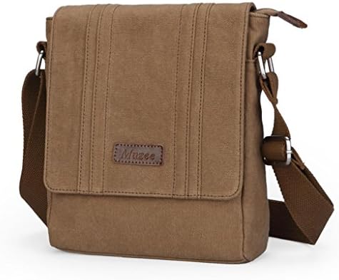 DELLT-The new man bag casual canvas shoulder bag messenger bag brown bag vertical section men Korean version