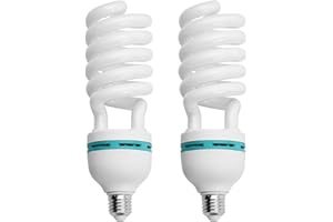 Andoer Ampoule fluorescente en spirale 135W 5500K, lumière du jour, douille E27, économie d'énergie, pour éclairage de Studio, photographie et vidéo, 2 pièces